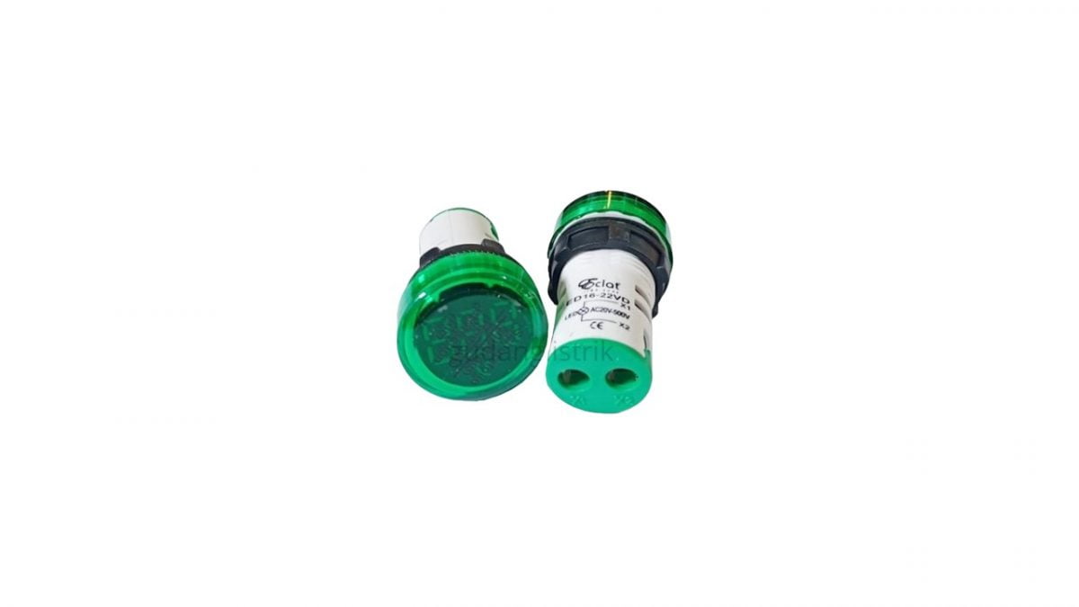 ECLAT PILOT LAMP LED AMP VOLT METER 22MM 0-100A 20-500V ROUND LED GREEN INDICATOR - Gambar 1